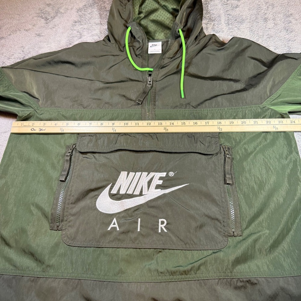 Nike Air Mens Tracksuit Set Green Half Zip Anorak Hooded Jacket & Pants XL - Picture 3 of 11